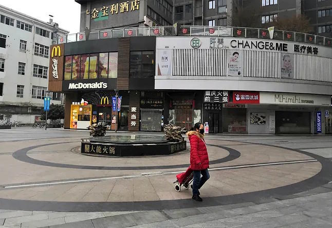 A street in Wuhan exactly six years ago, when the pandemic began.