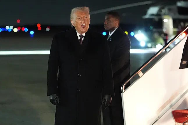 The President of the United States, Donald Trump, upon his return from the Davos forum.