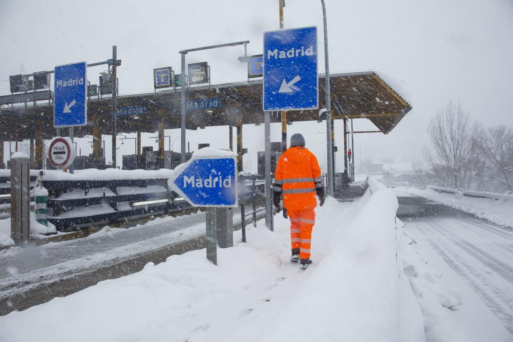 Snowfall in Madrid.