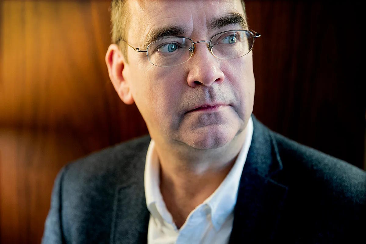 Writer Mick Herron, creator of the 'Slow Horses' series and the sarcastic spy Jackson Lamb.