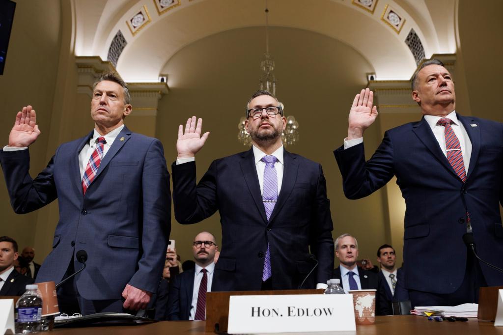 Rodney Scott, commissioner of U.S. Customs and Border Protection, Joseph Edlow, director of U.S. Citizenship and Immigration Services and Todd Lyons, acting director of the U.S. Immigration and Customs Enforcement