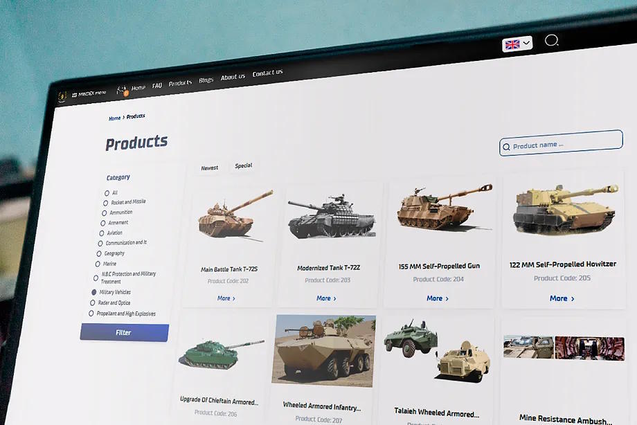 This is Iran's online store for missiles, tanks, and warships.