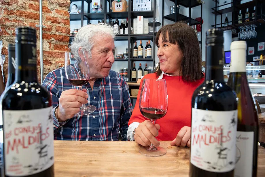 Gonzalo Rodr�guez and Margarita Madrigal at the La Charcuterie restaurant. They travel back and forth from Madrid almost weekly.