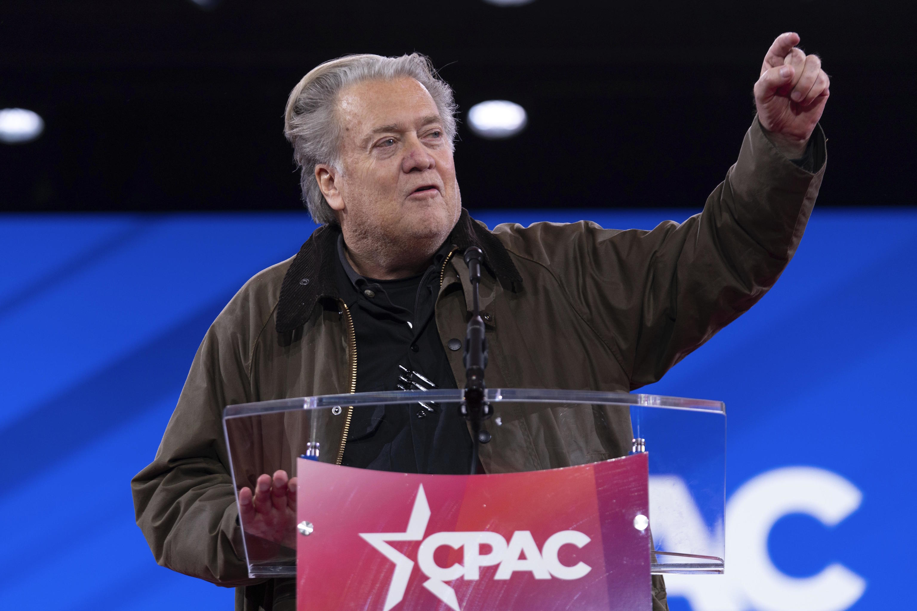 Steve Bannon speaks at the Conservative Political Action Conference.