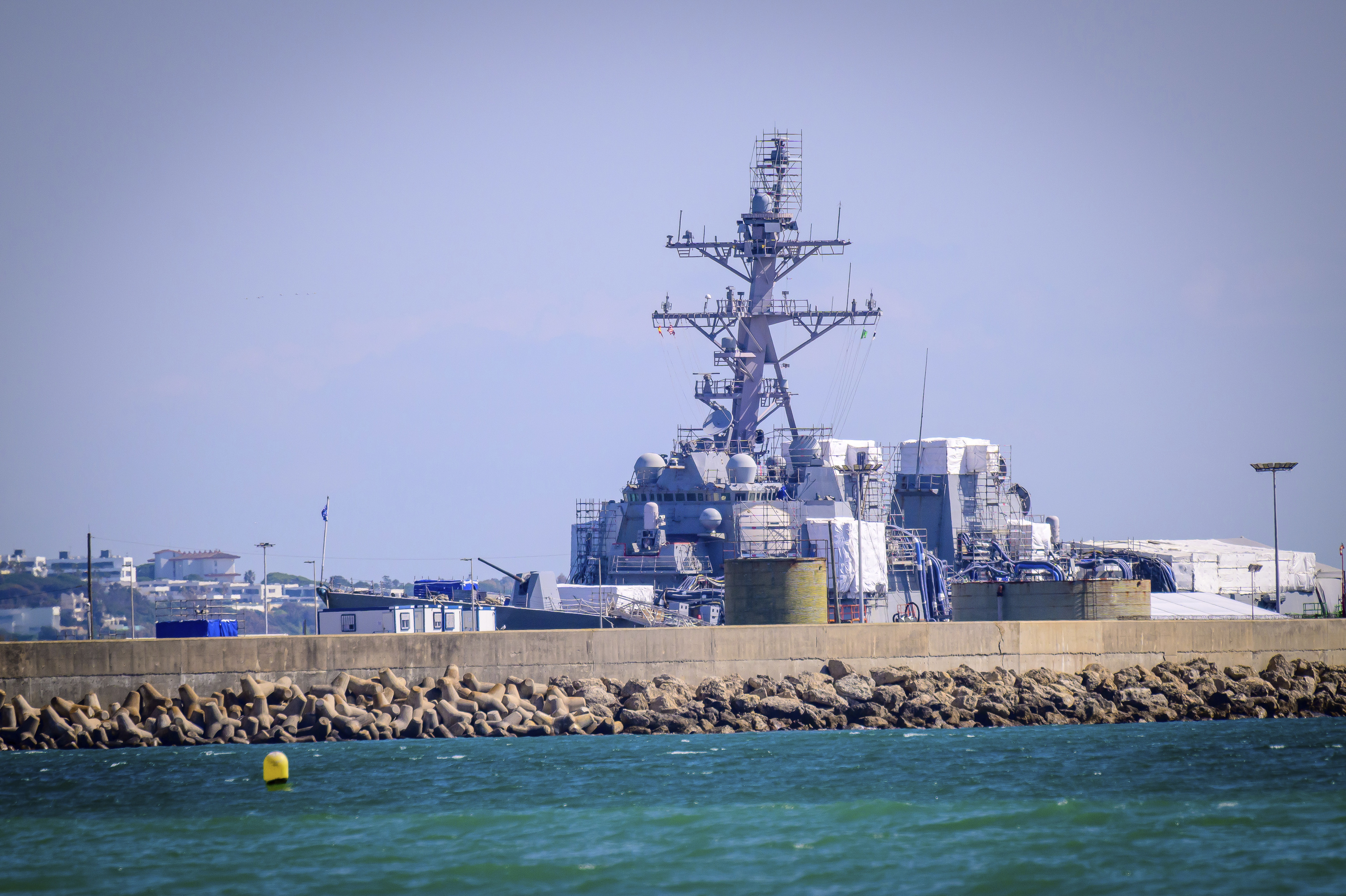 A ship at the Rota naval base.