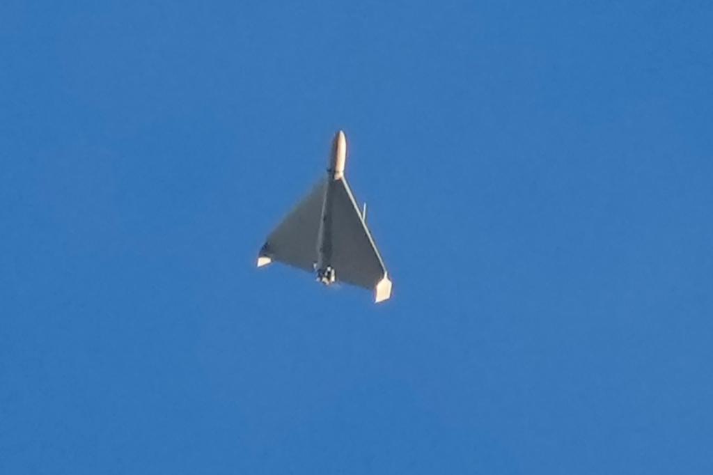 An Iranian Shahed exploding drone launched by Russia