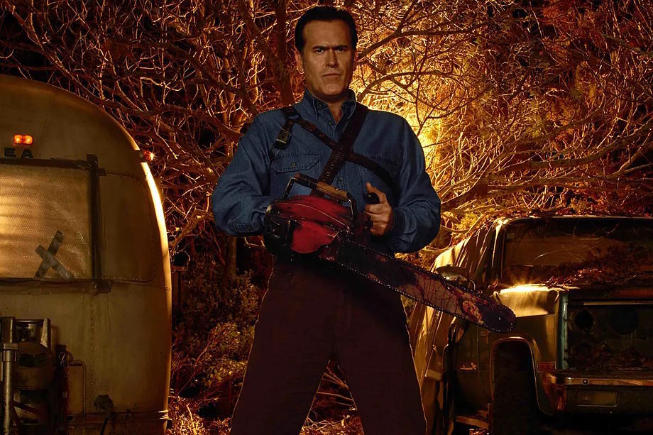 Bruce Campbell, as Ash in the TV series that revived the 'Evil Dead' universe.