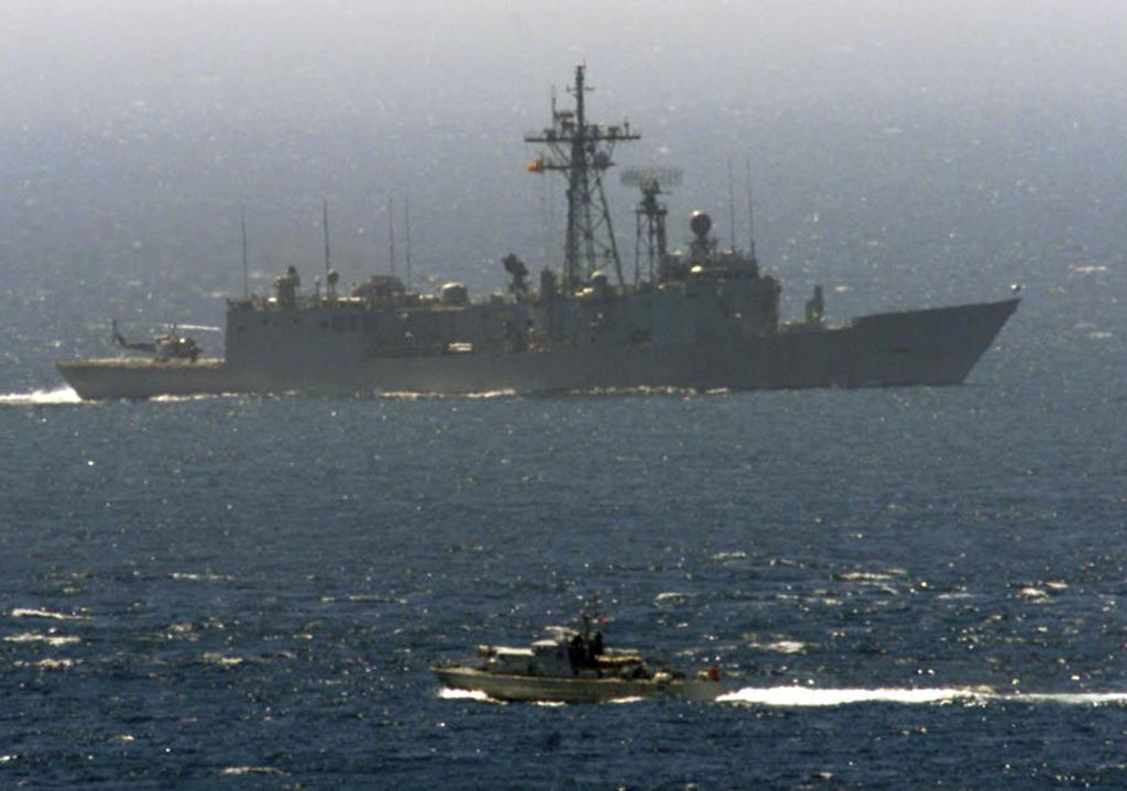 The Spanish Navy frigate 'Navarra'.