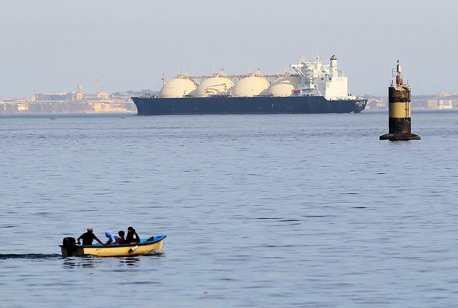 A methane carrier in front of the port of Algiers in a file photo.