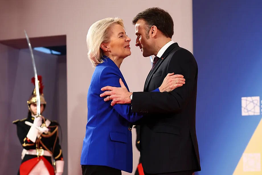 Ursula Von der Leyen and the President of France, Emmanuel Macron.