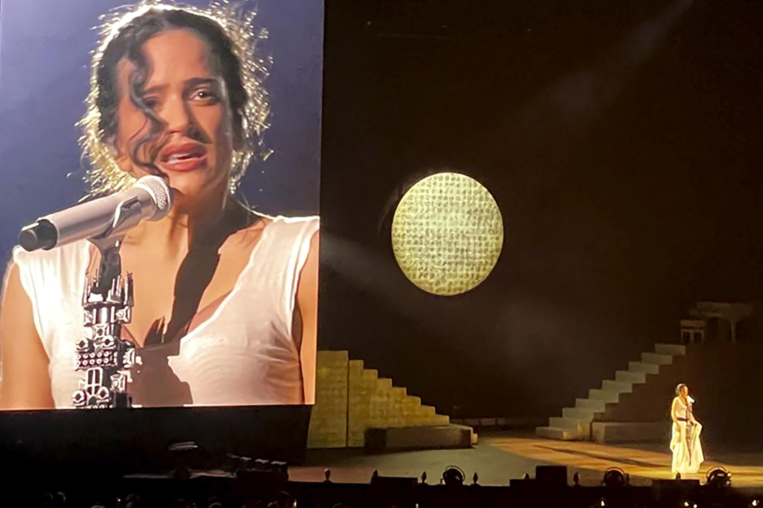 A moment from Rosal�a's concert on Monday night in Lyon.