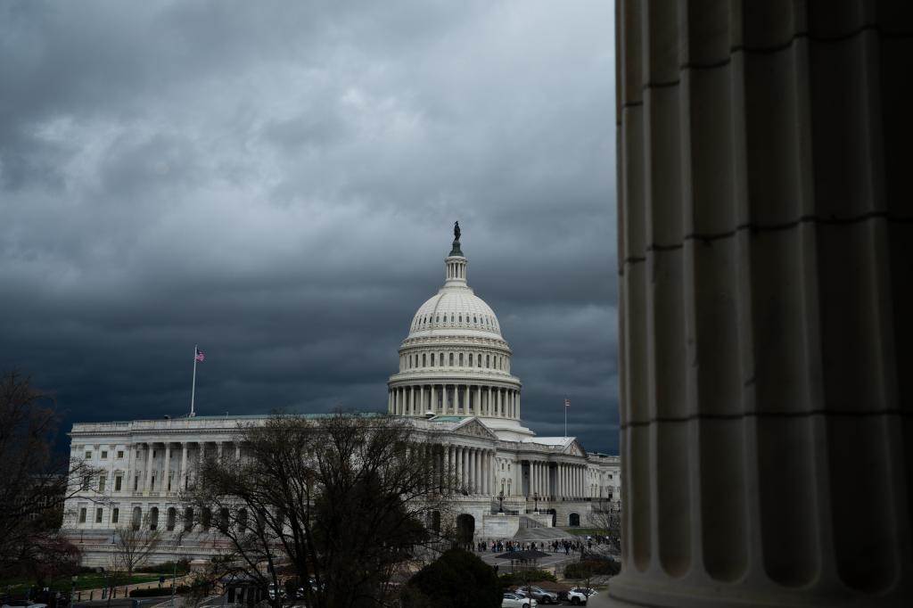 Storms roll over the U.S. Capitol.