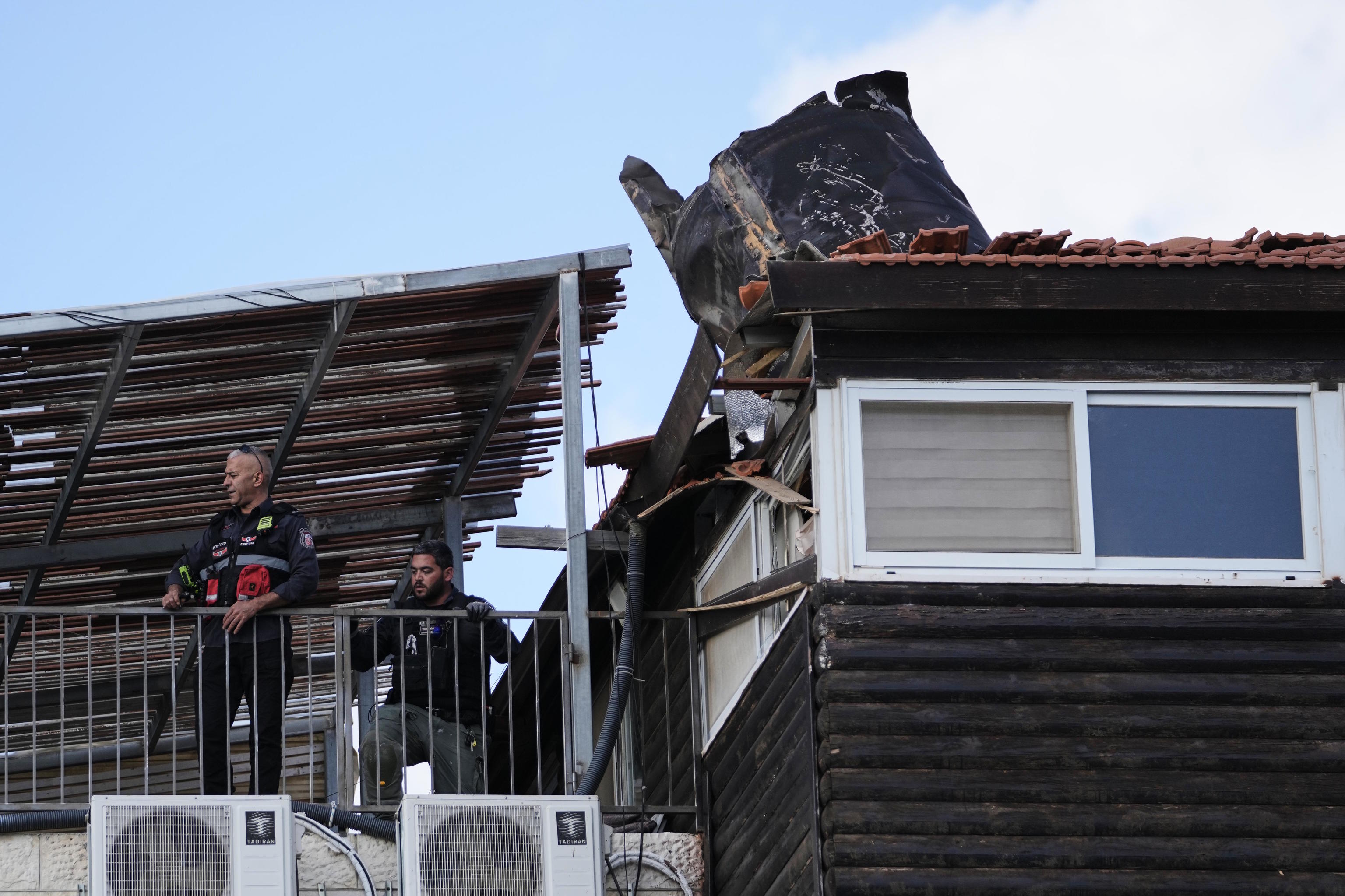 House in east Jerusalem where a fragment of an Iranian missile crashed.