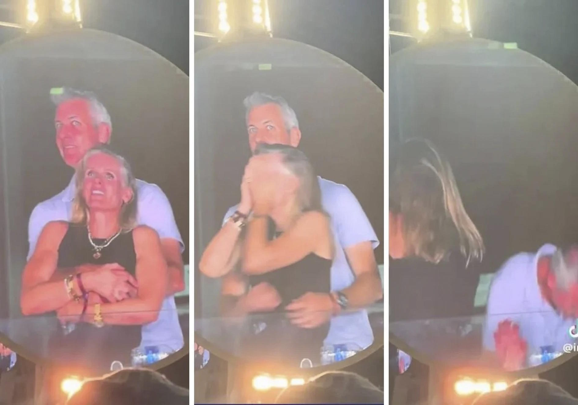 The image captured by the viral kiss cam.