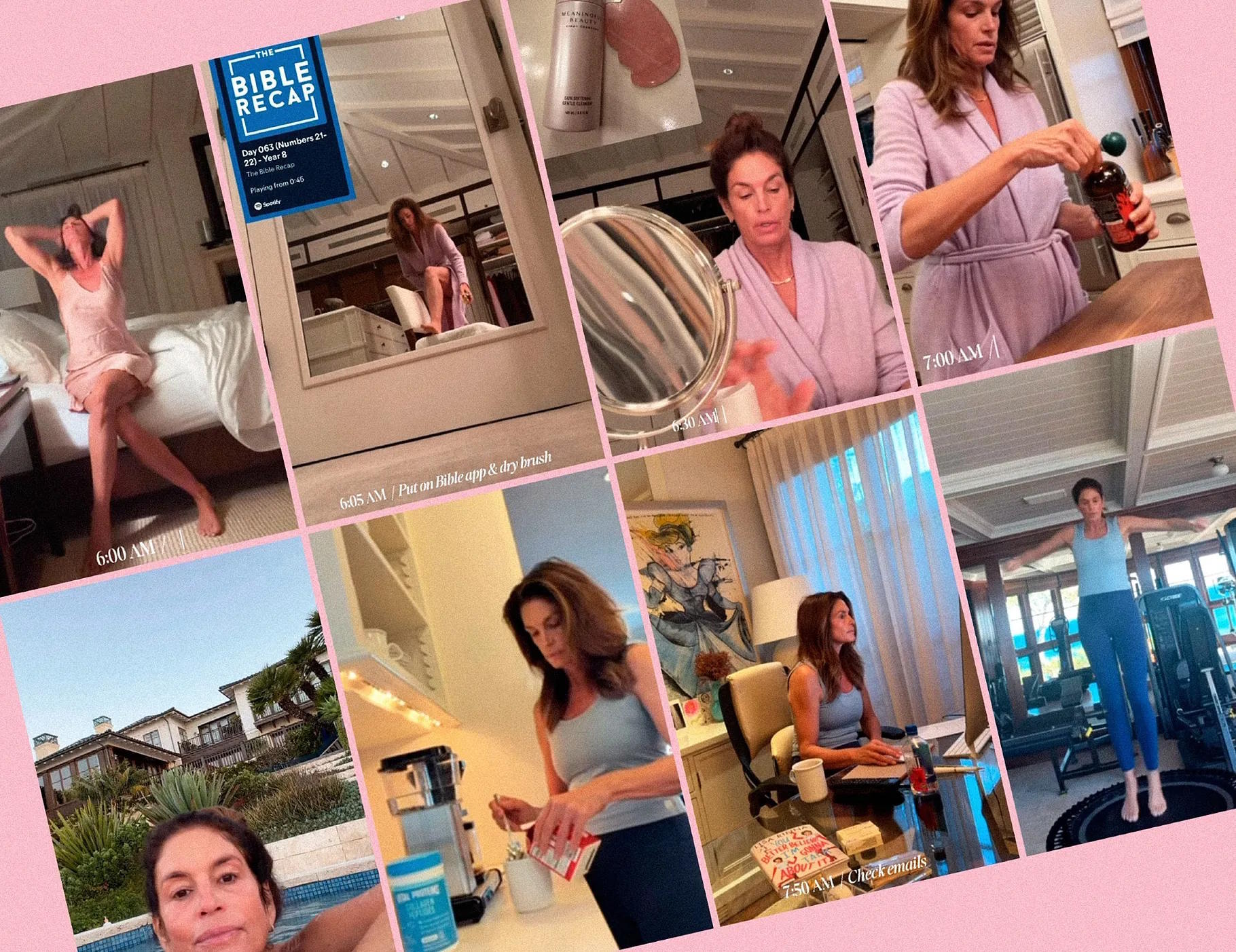 Various moments from the video that the model posted on her Instagram account.