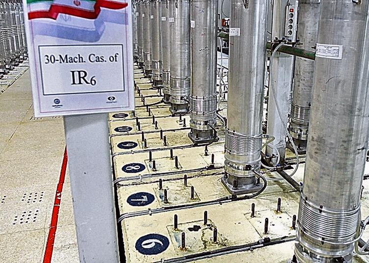 Centrifuge machines in the Natanz uranium enrichment facility in central Iran
