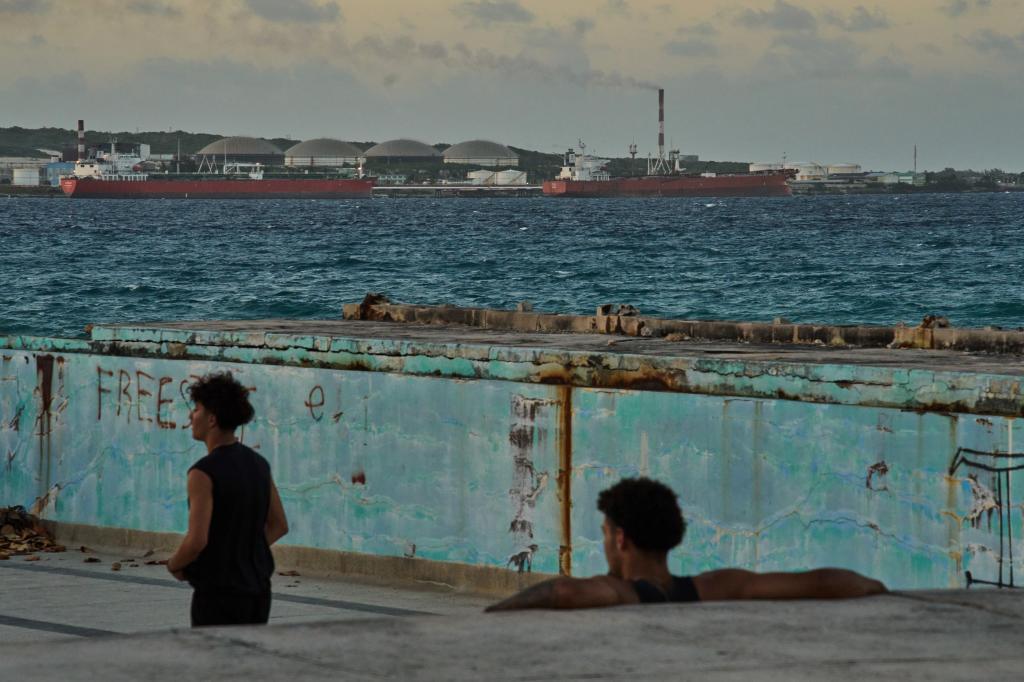 A tanker terminal sits along the port of Matanzas.