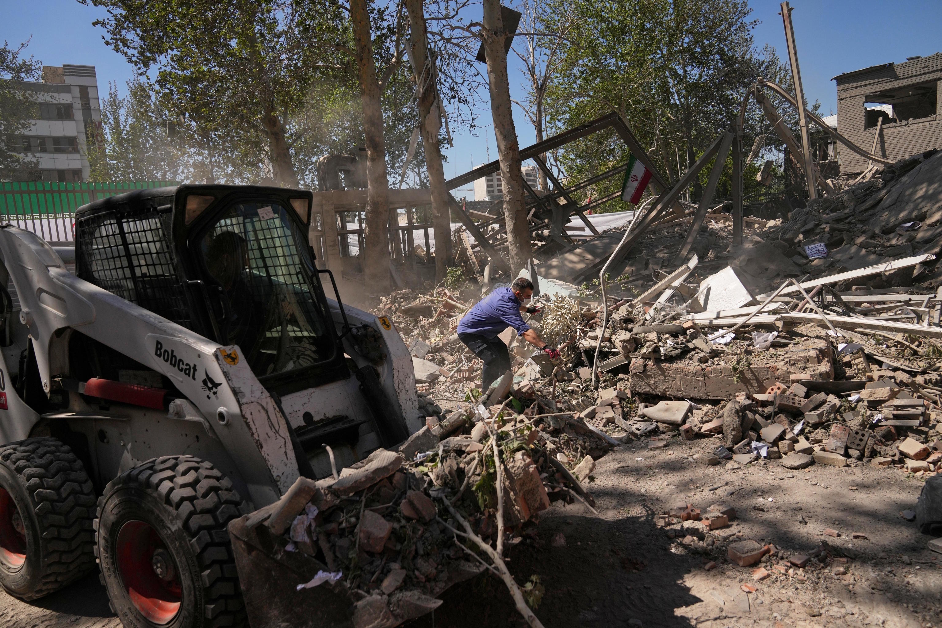 Debris at Sharif University in Tehran, which was hit by Israeli and US attacks.