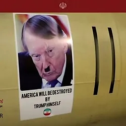 U.S. President Donald Trump portrayed as Adolf Hitler