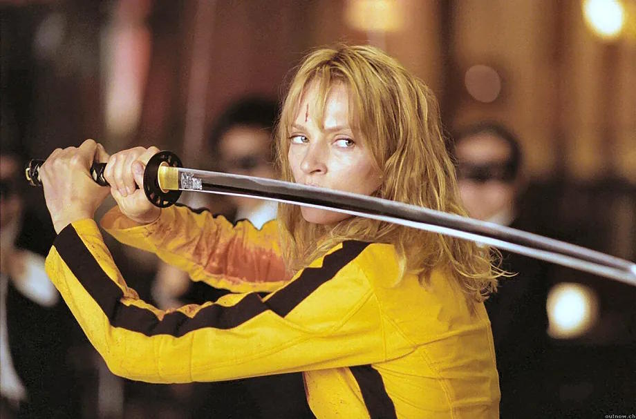 Uma Thurman in the most iconic image of Kill Bill.