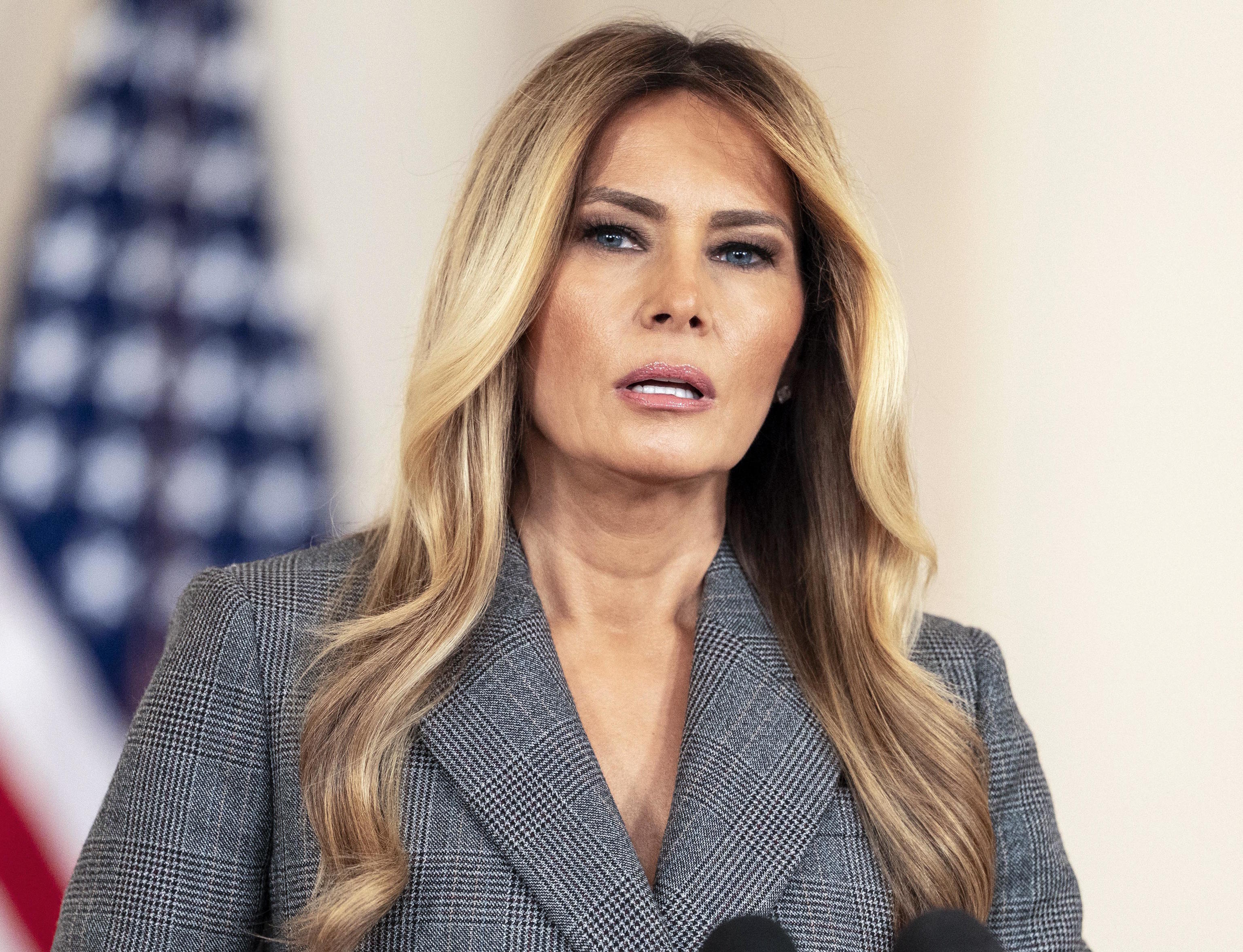 First lady Melania Trump makes remarks responding to allegations and rumors.