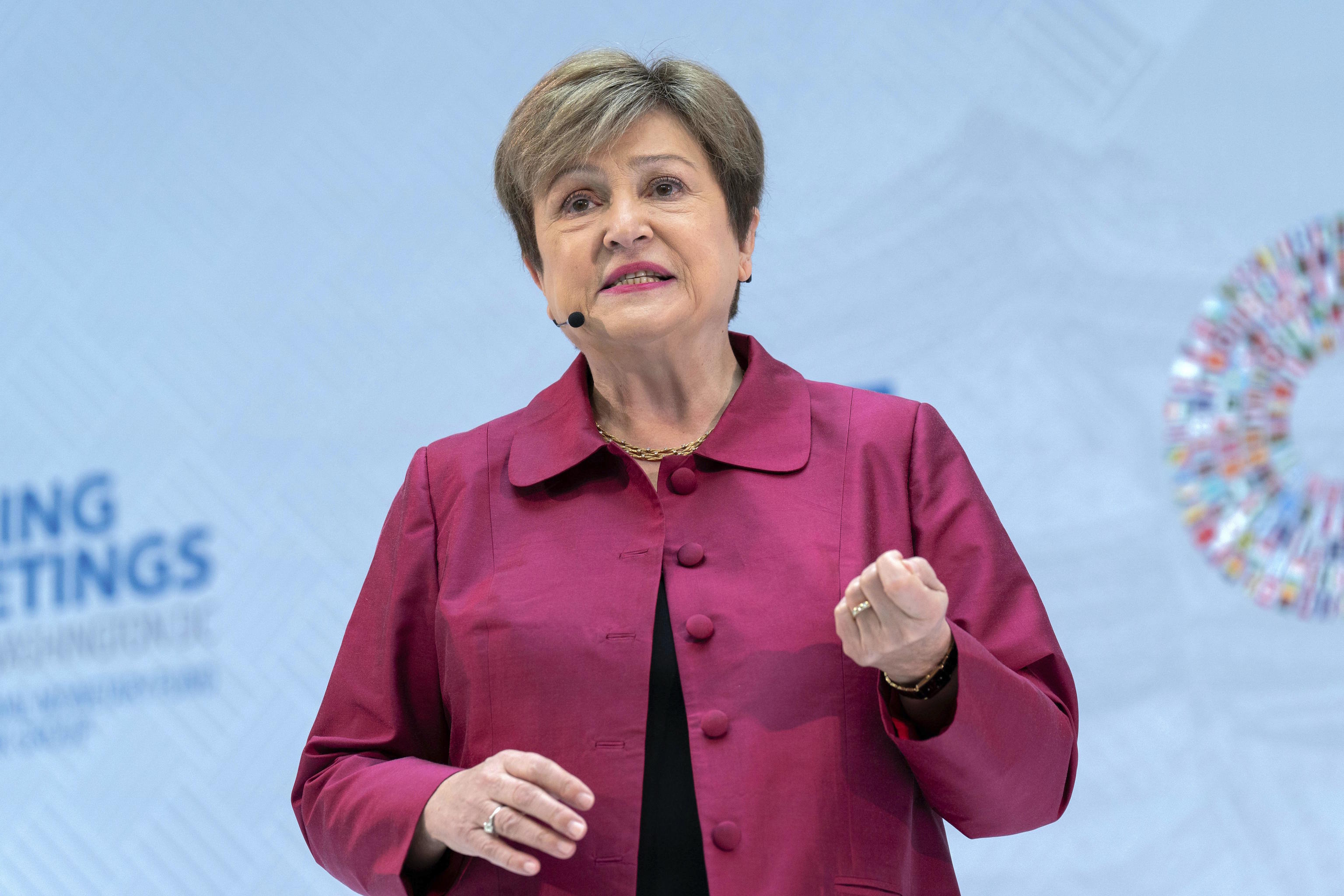 The Managing Director of the IMF, Kristalina Georgieva, at the IMF headquarters in Washington.