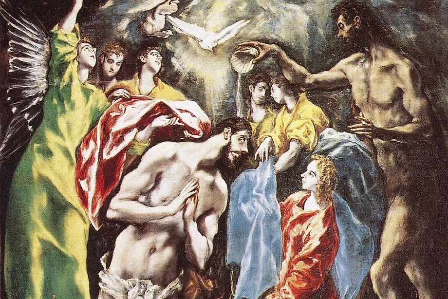 Detail from El Greco's 'The Baptism of Christ'.
