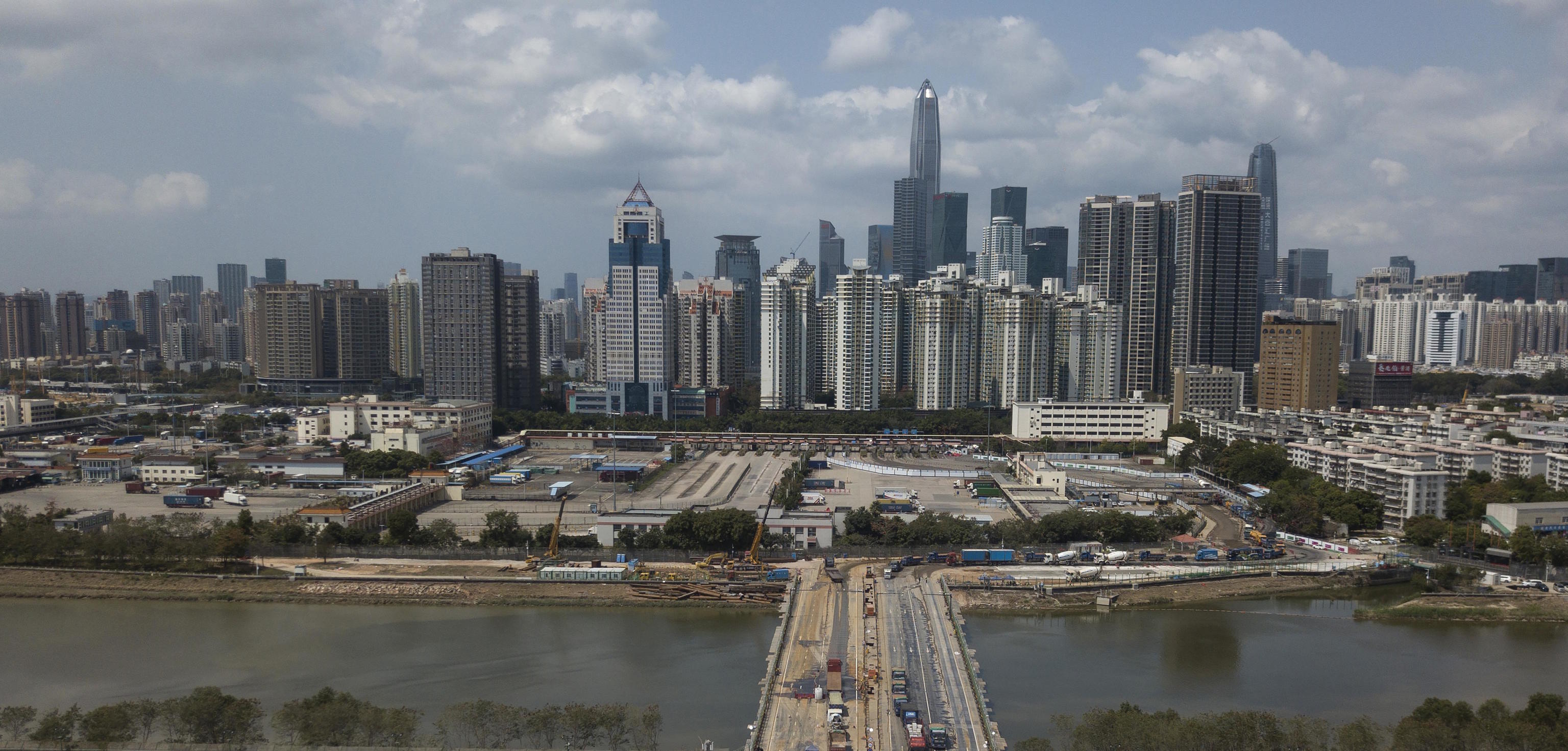 An aerial view in Hong Kong.