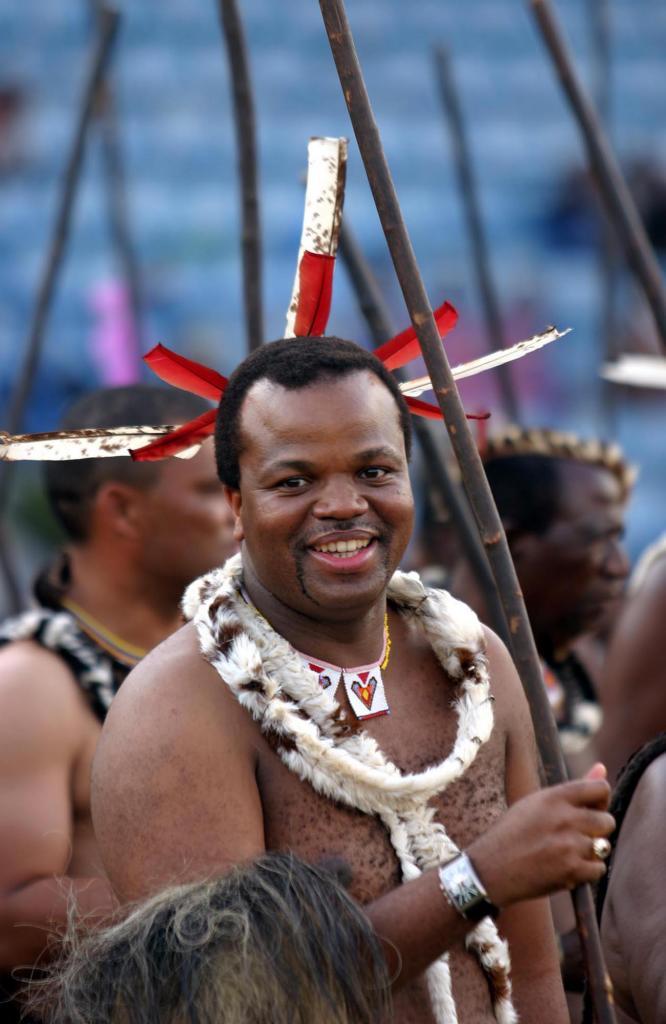 The King of Swaziland during celebrations in Lubamba