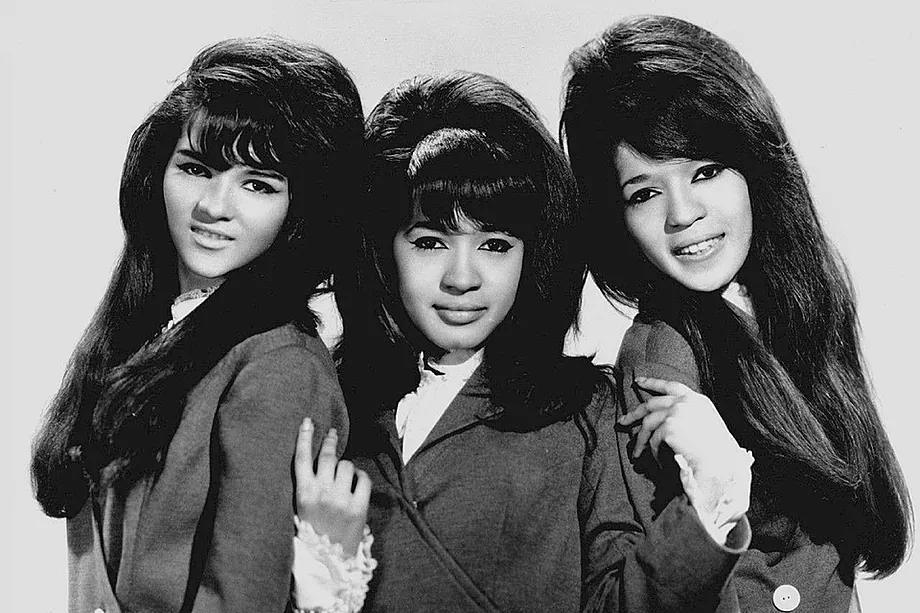 Nedra Talley, Ronnie Spector, and Estelle Bennett, as The Ronettes in 1966.