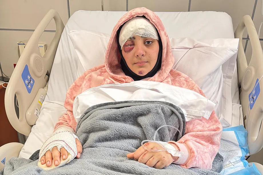 Photographer and video journalist Zeinab Faraj, injured in an Israeli airstrike.
