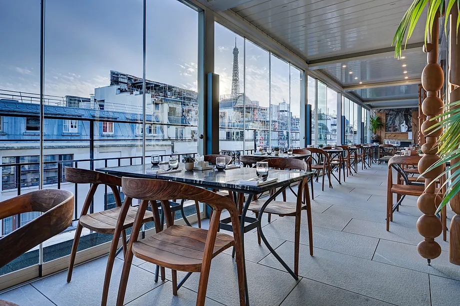 The Rooftop, with the Eiffel Tower in the background.