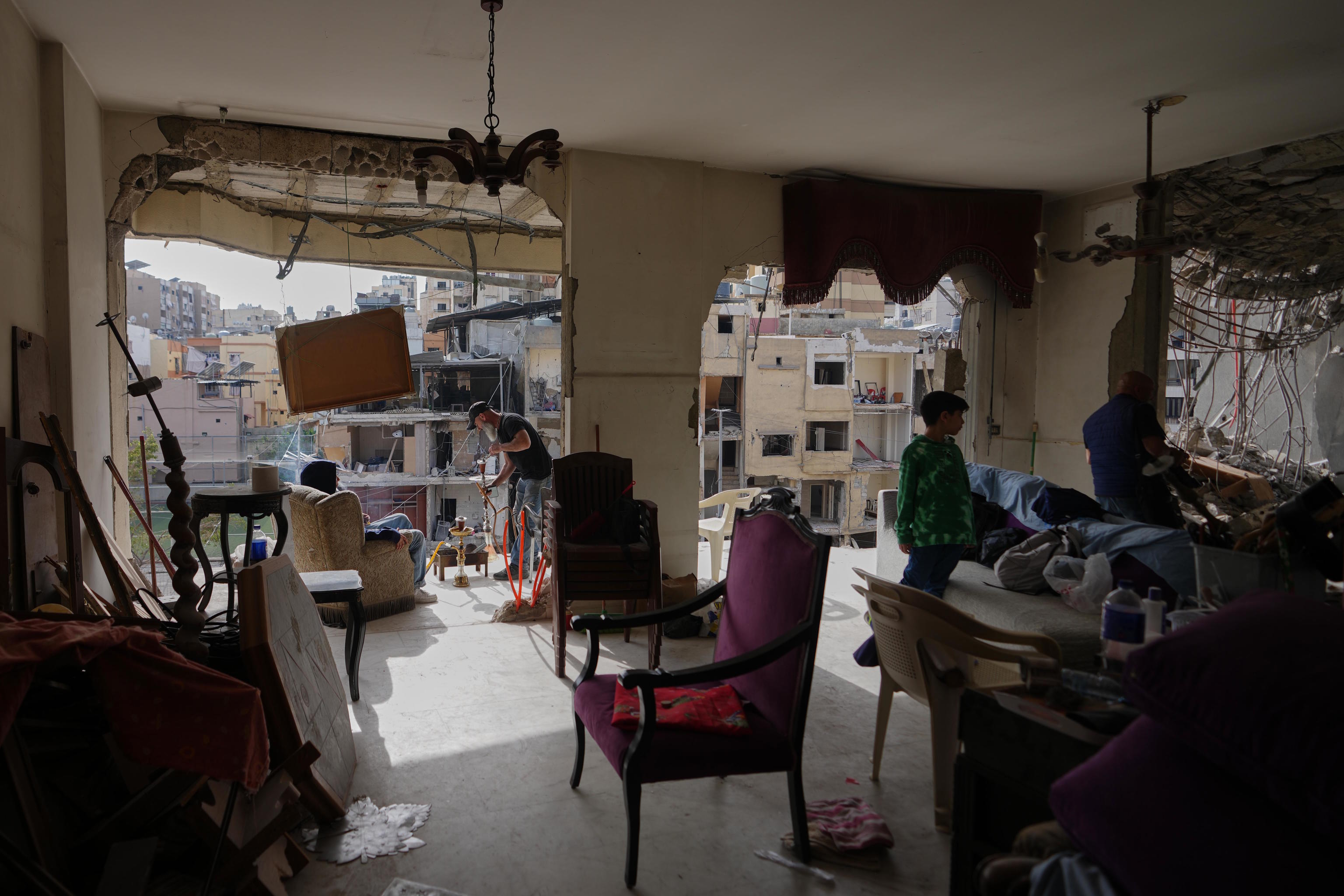 Damaged home in Beirut's southern suburbs, Lebanon.