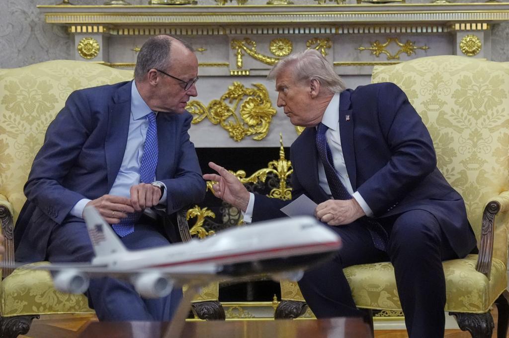President Donald Trump meets with German Chancellor Friedrich Merz