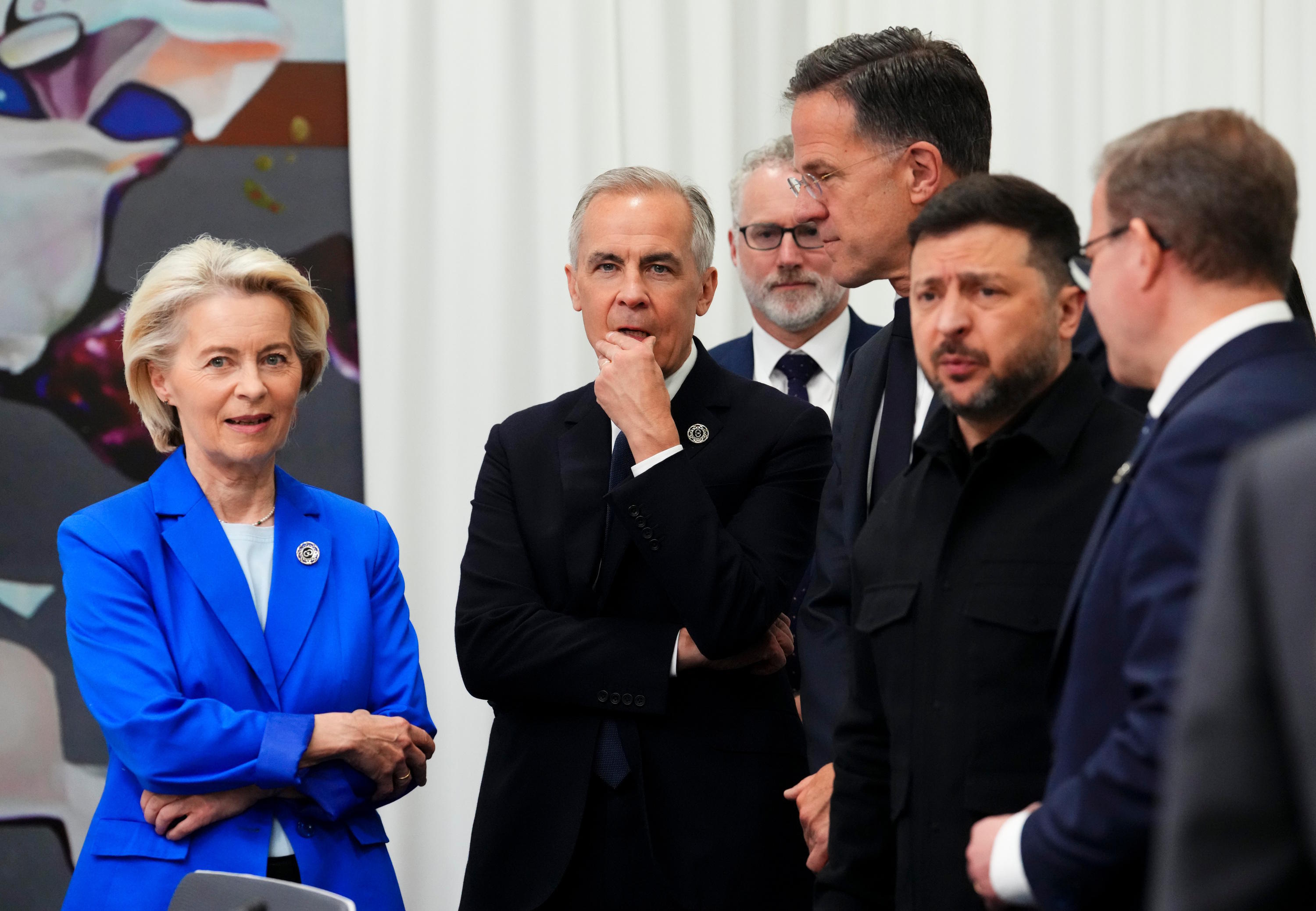 Ursula von der Leyen, Mark Carney, Mark Rutte, and Zelenski in Yerevan.