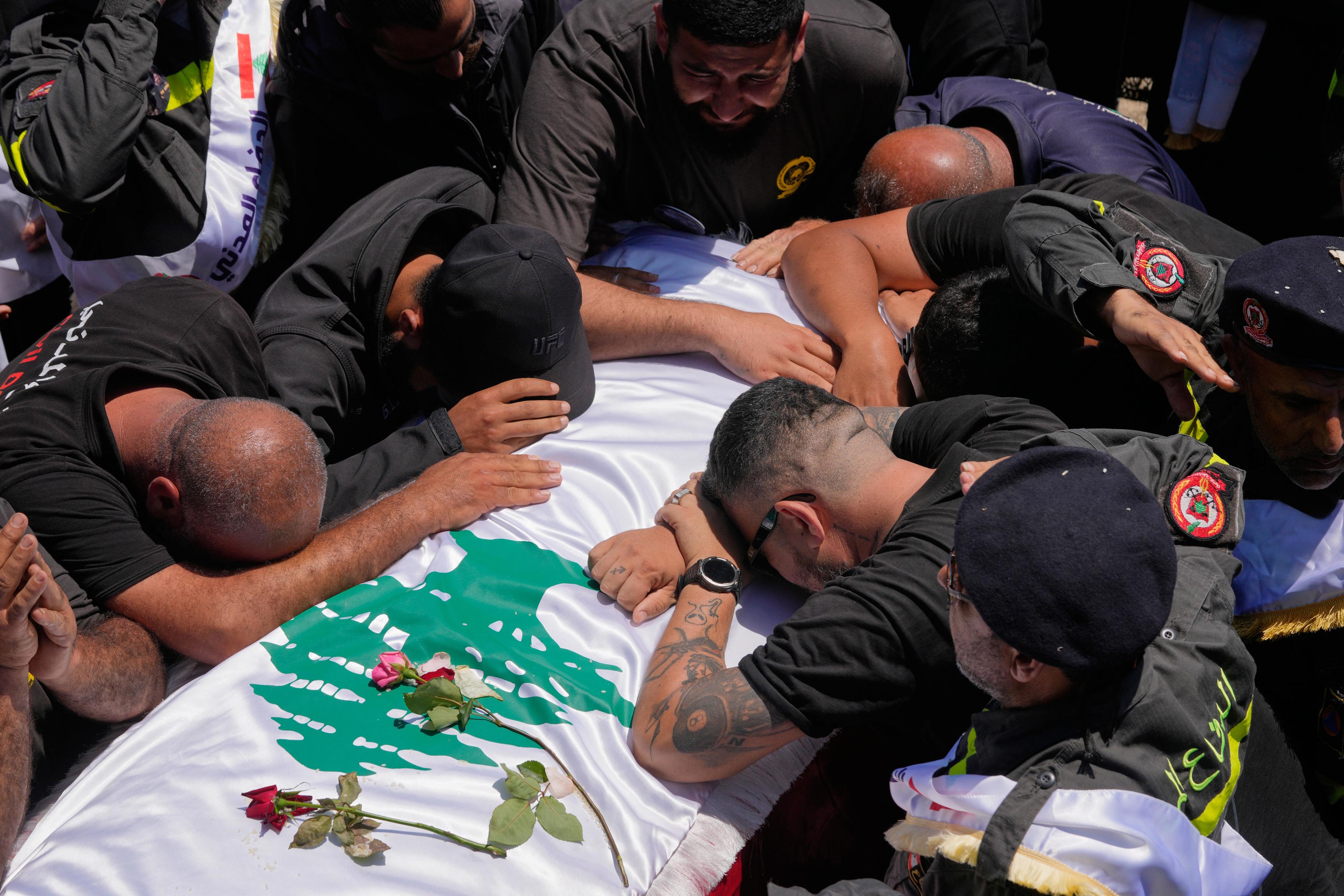 Funeral for the victims of an Israeli bombing.