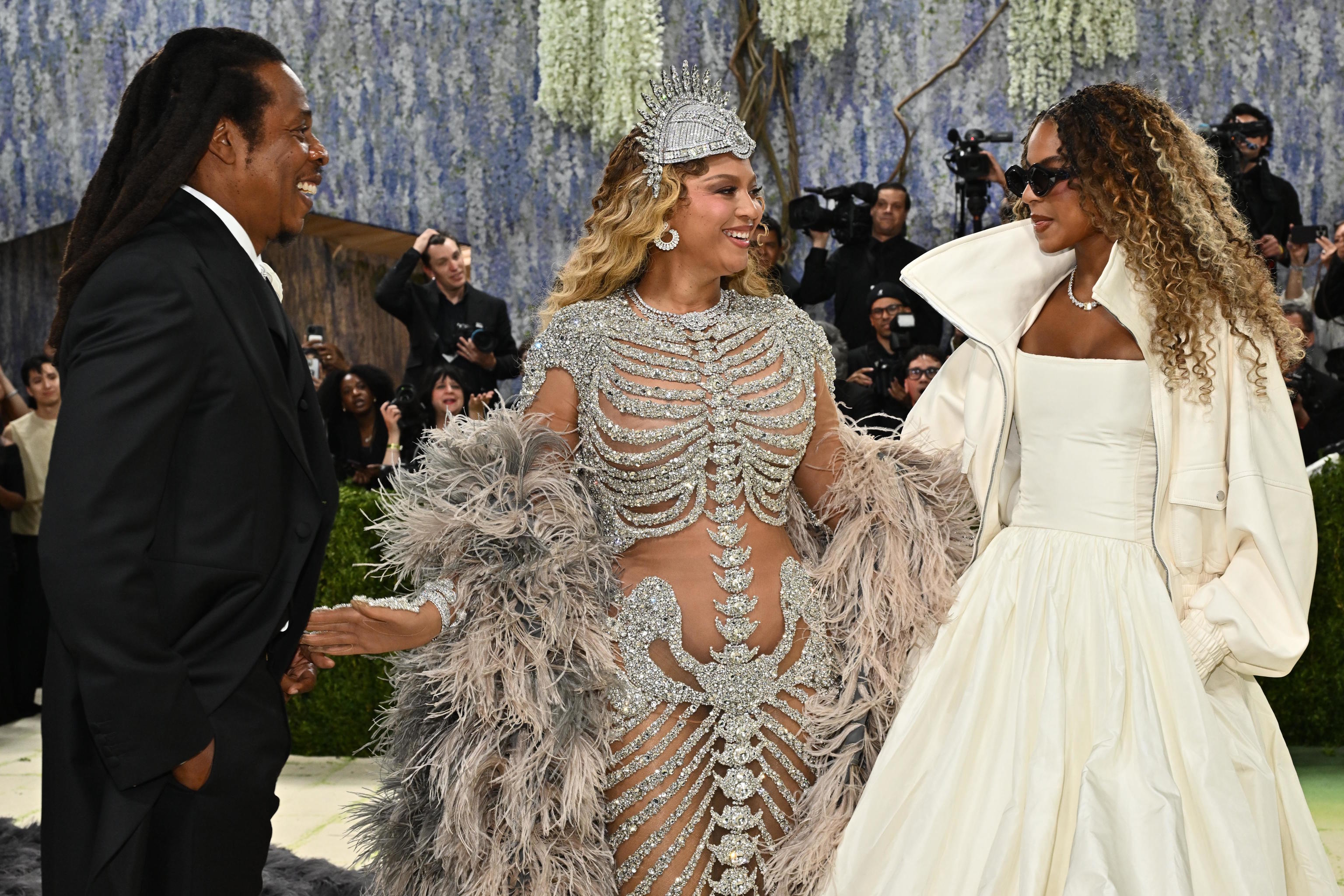 Beyonc� with her husband Jay-Z and their daughter Blue Ivy Carter.