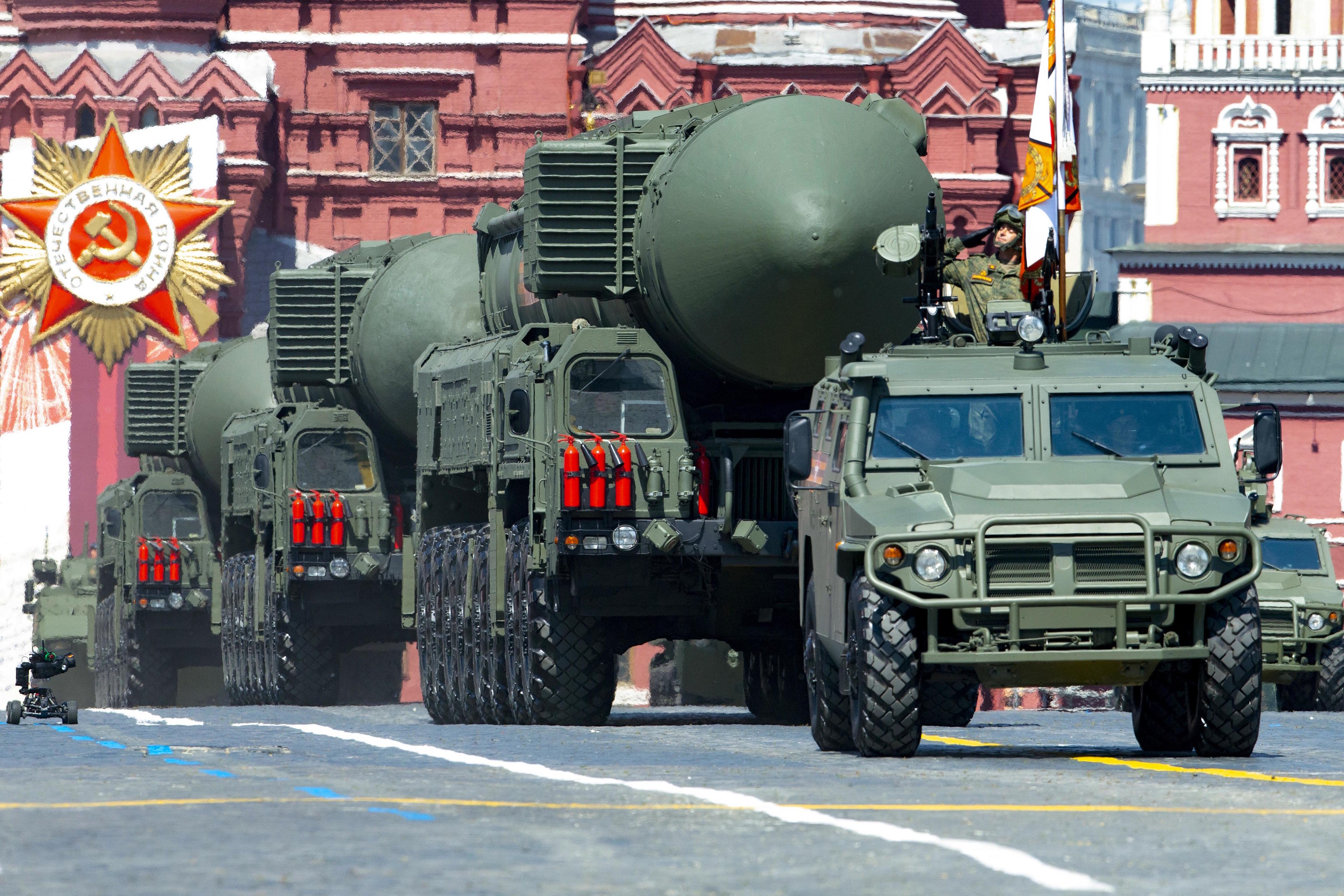 Red Square during the Victory Day military parade in Moscow in 2020.