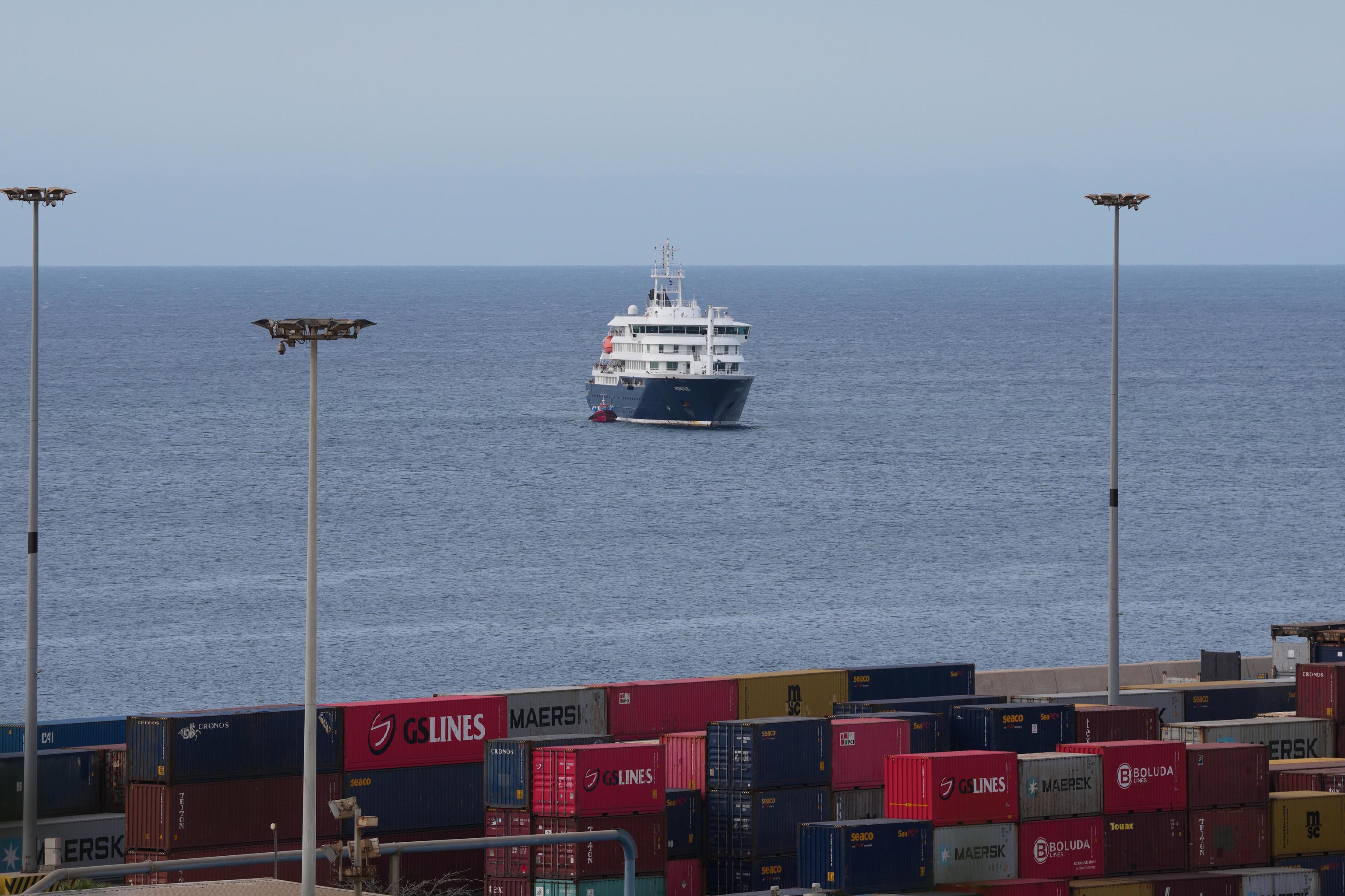 The MV Hondius cruise ship in Cape Verde waters.