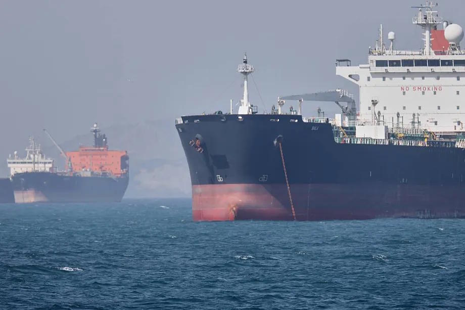Tankers anchored in the Strait of Hormuz, off Bandar Abbas.Amirhosein Khorgoo.
