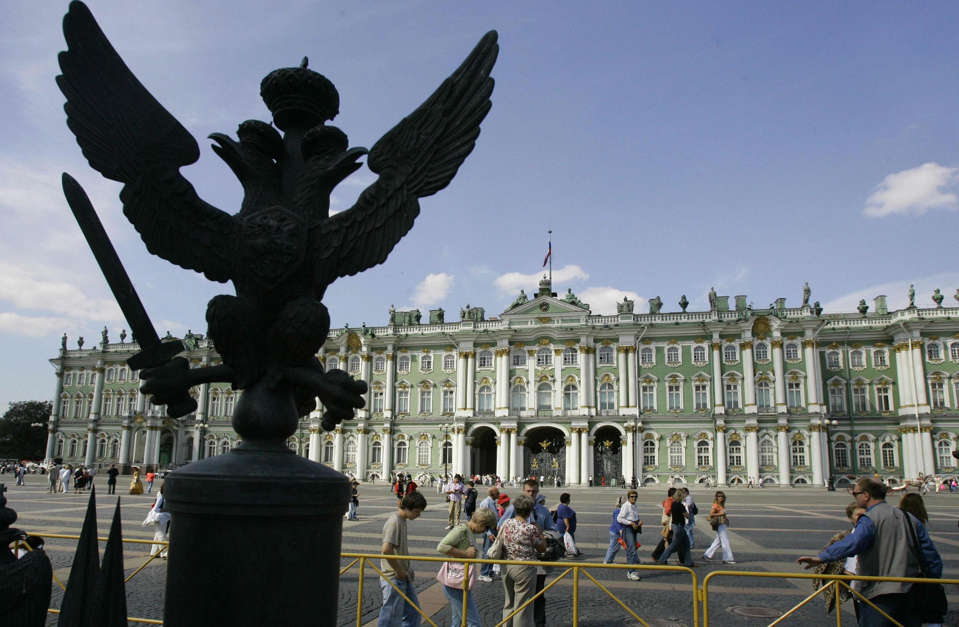 The Winter Palace, the main building of Russia's famous State Hermitage Museum.
