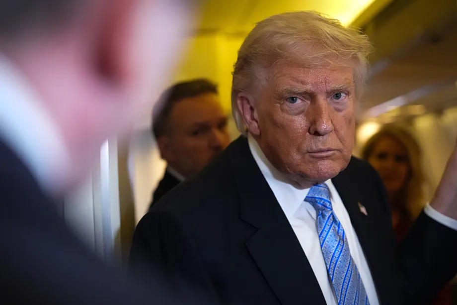 President of the United States, Donald Trump, on Air Force One.
