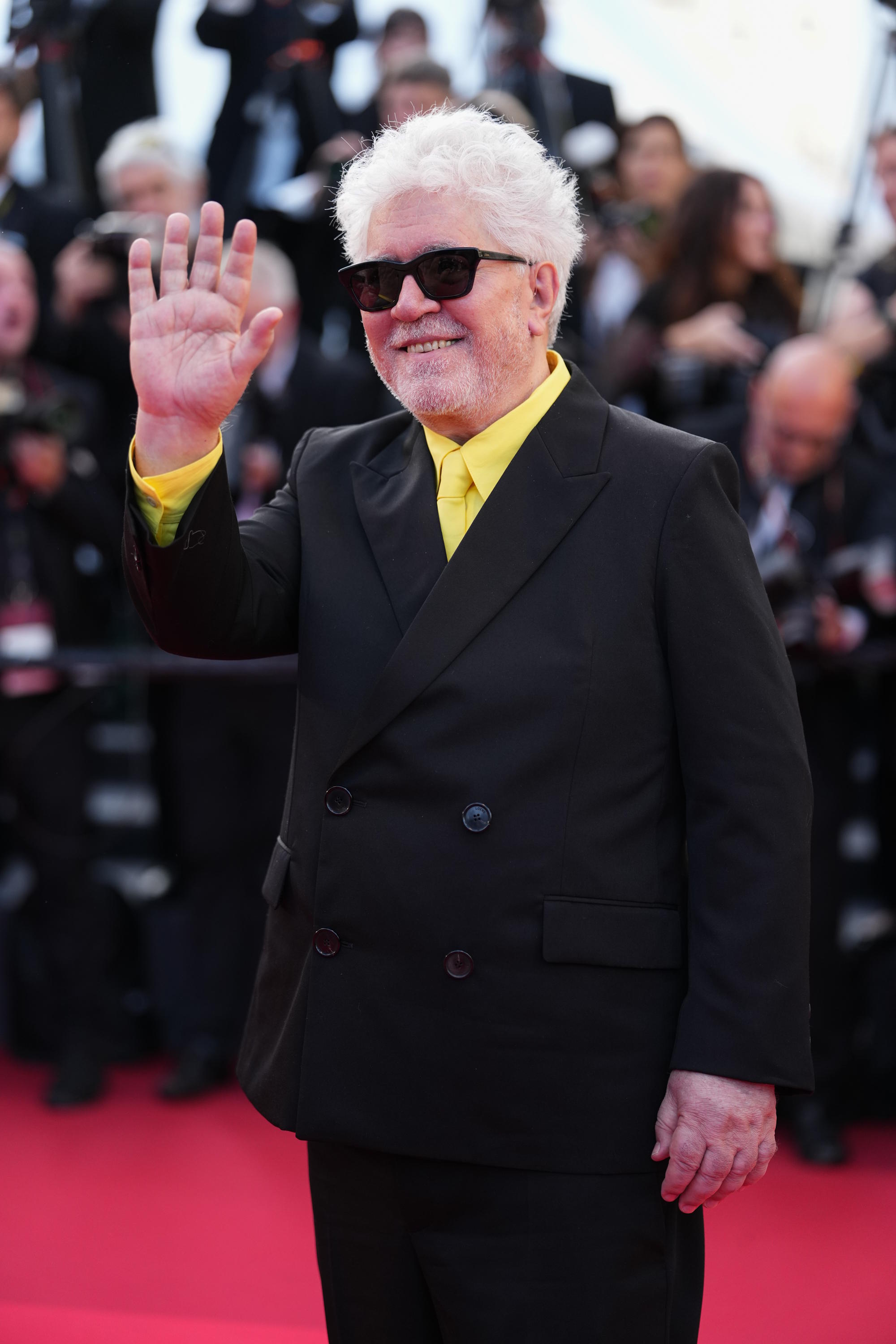 Director Pedro Almodóvar poses for photographers at the French festival.