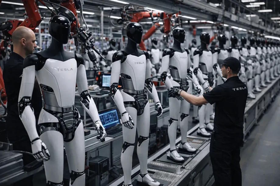 Tesla's humanoid robots.