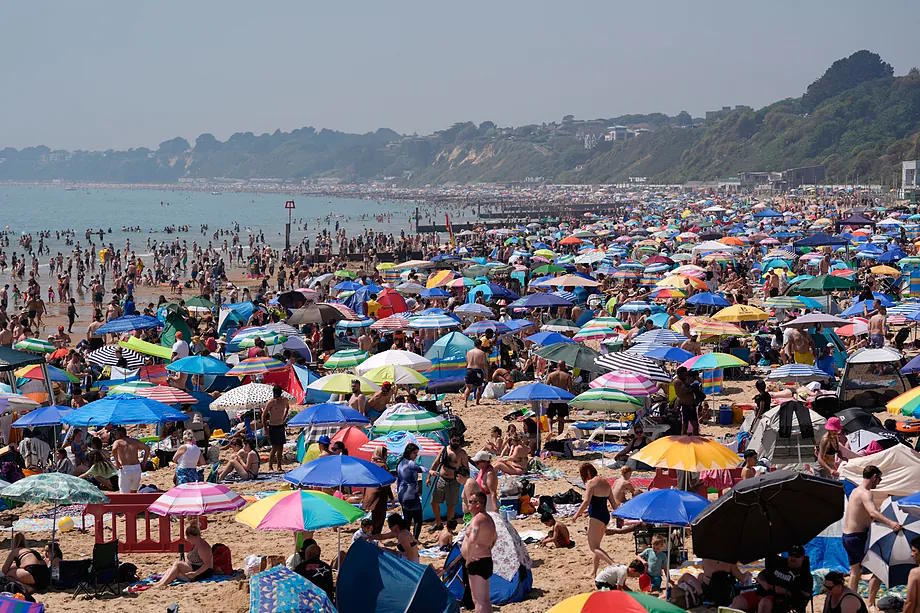 Bournemouth Beach, in southern England, last Sunday.