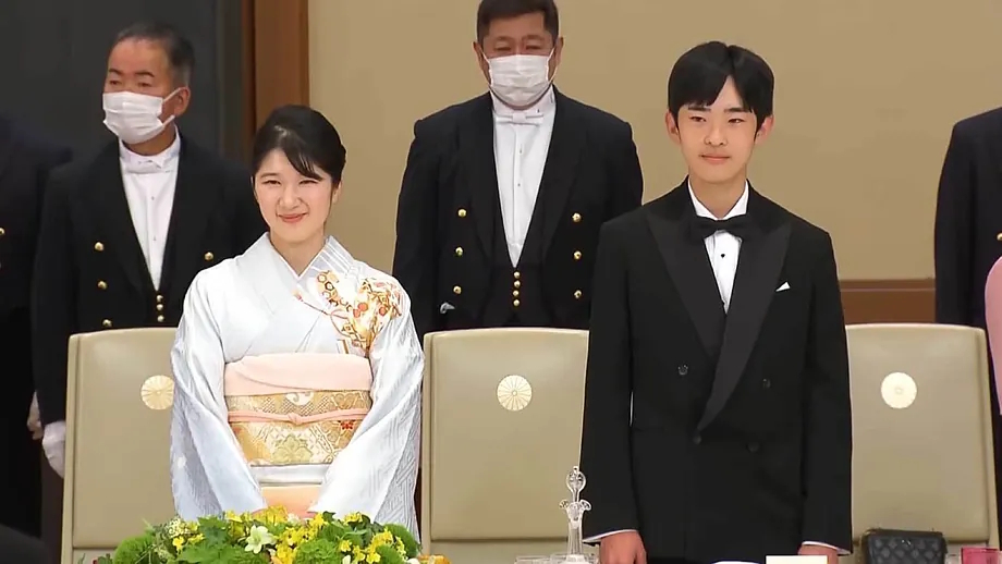 Prince Hisahito and Princess Aiko at the gala dinner. Imperial Household