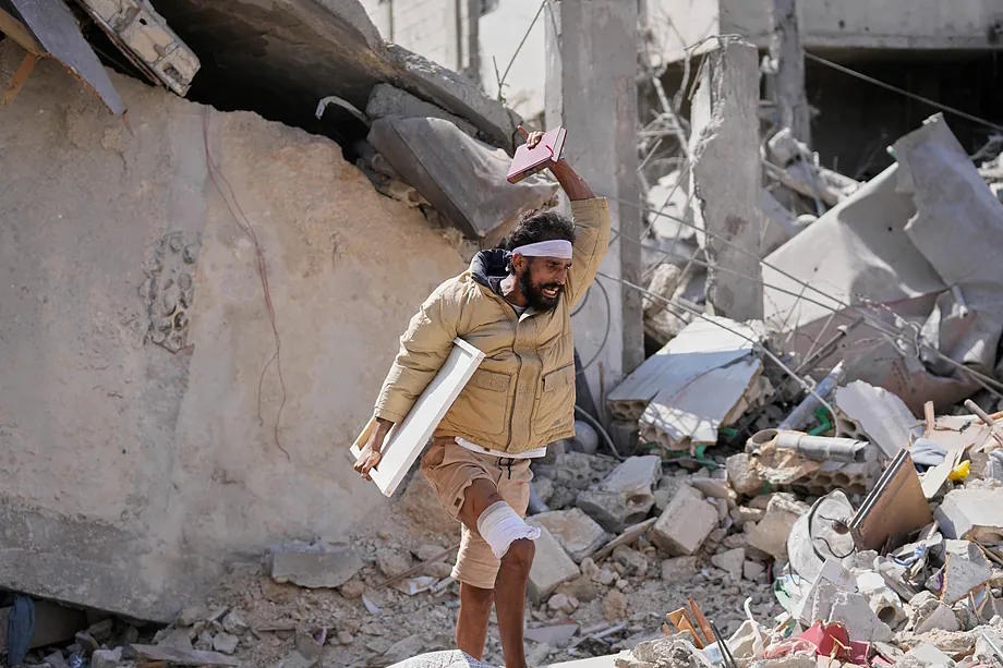 A man injured after an Israeli bombing in Beirut.