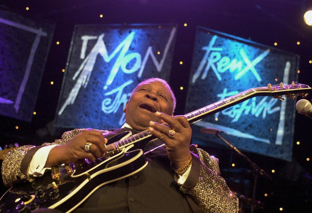 B.B. King performing live at the 35th Montreux Jazz Festival.