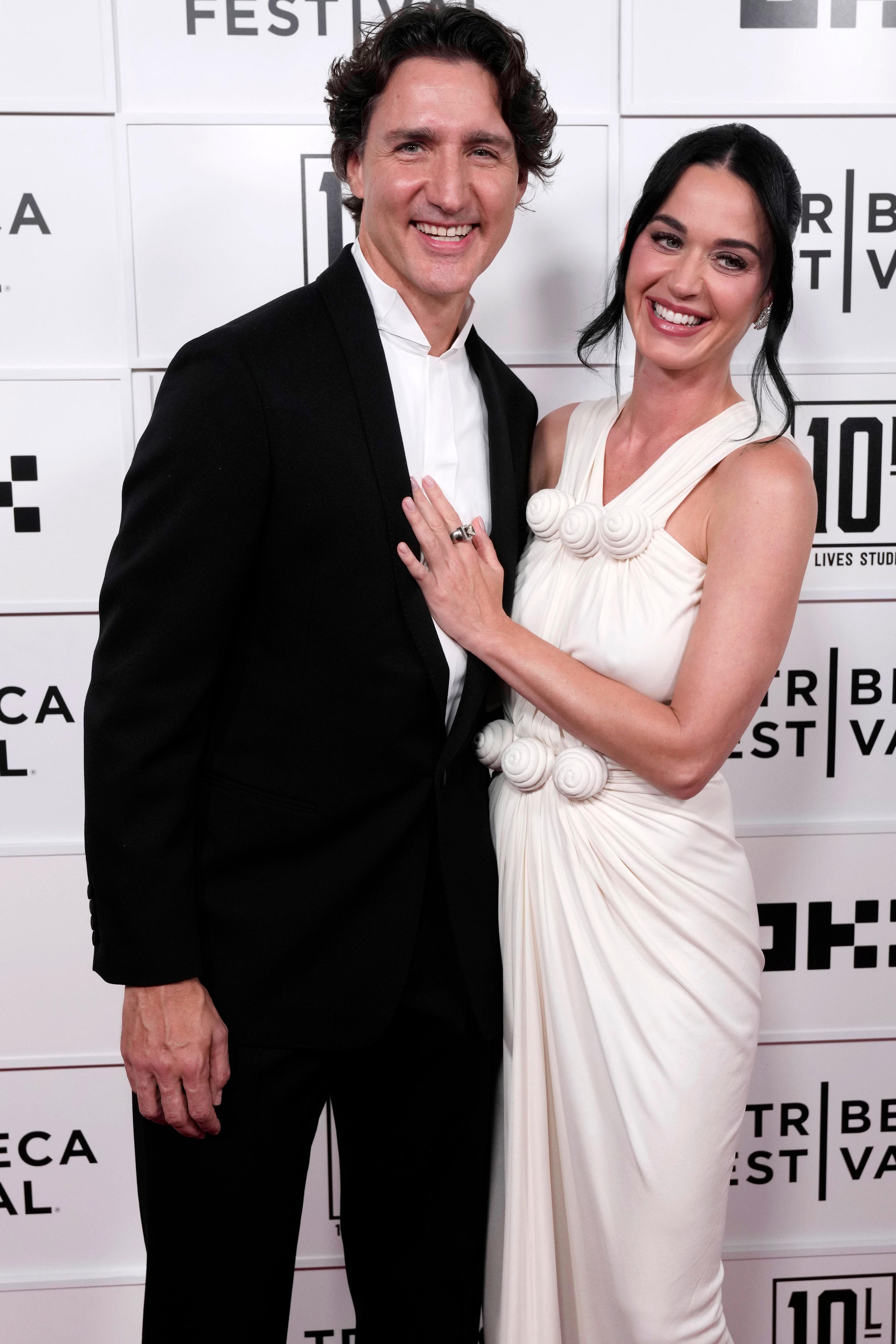 Justin Trudeau and Katy Perry during the Tribeca Festival.