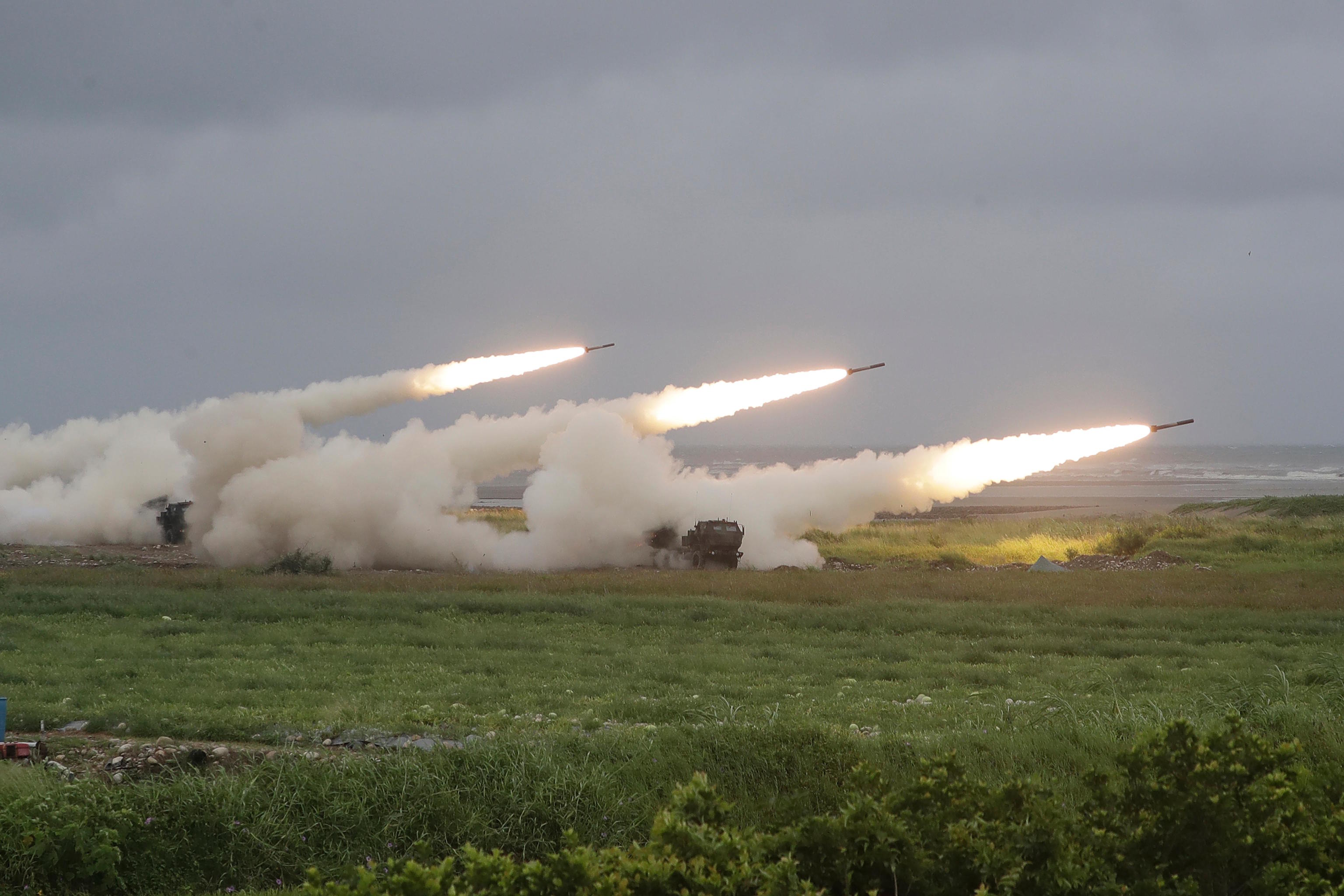 Rockets are launched from High Mobility Artillery Rocket System (HIMARS).